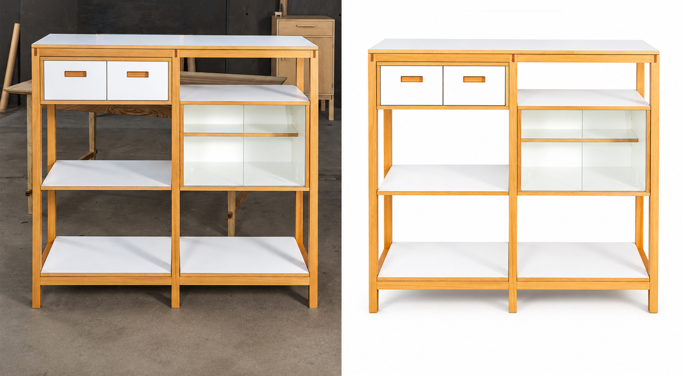Commercial furniture photo retouching and color enhancement banner